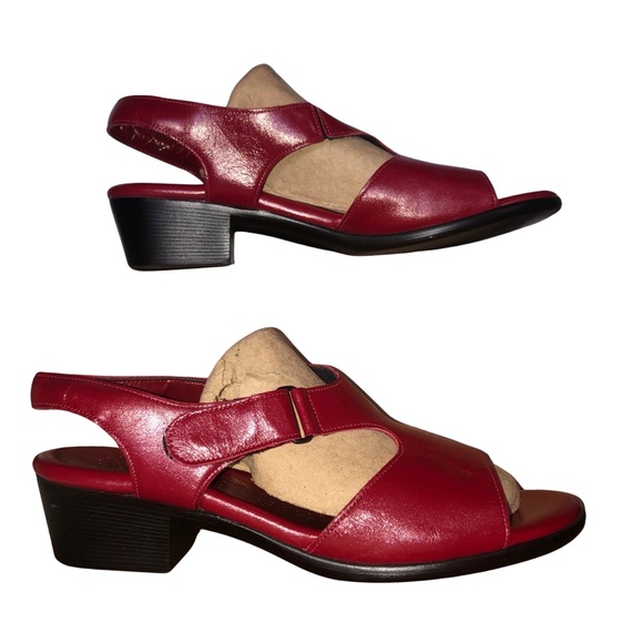 SAS Red Heeled Sandals Woman’s 8.5N - Picture 3 of 12